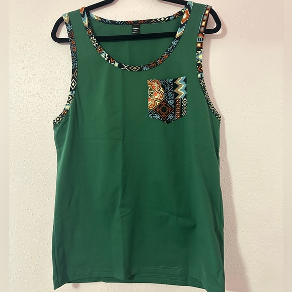 Men’s Green Frocket Tank Top - Picture 5 of 5